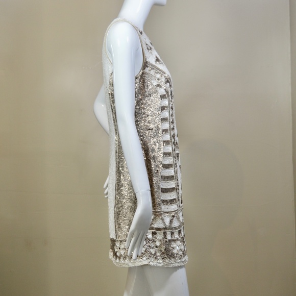 80% recycledl Sequined/Gold Mini Dress Try this embroidered gold number  ๐ฌ๐งUK - Picture 13 of 16